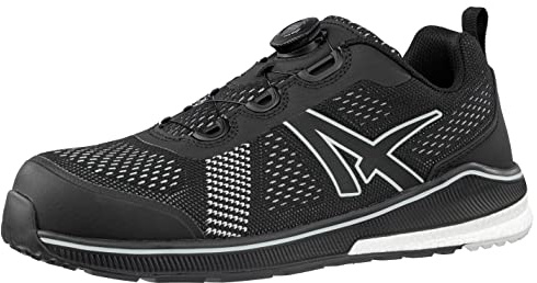 ALBATROS Voltage Black QL Low arbetssko säkerhetssko S1P ESD HRO SRC glasfiberkeps andas halkfri metallfri herr, svart, 46 EU