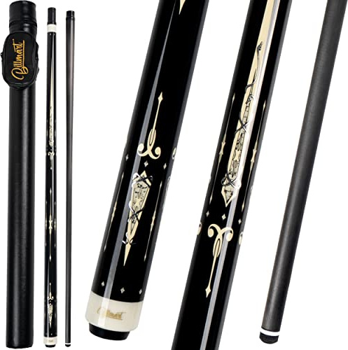 Billmart Billardqueue-Stick aus Kohlefaser, niedriger Schaft, Billardqueue-Sticks mit Hartschalenetui, Billardtisch-Sticks Warteschlange, 540 ml (Schwarz)