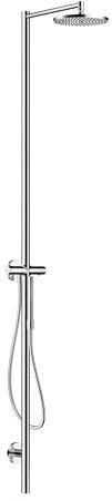 hansgrohe AXOR Starck Duschsäulen Set, Kopfbrause 240 1jet, mit Thermostat, Aufputzmontage, 12672000, Farbe: Chrom