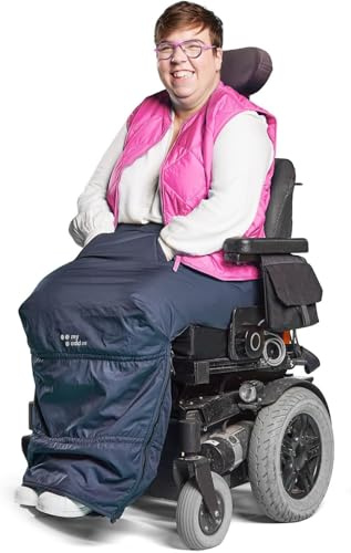 MyBlanket Couverture coupe-vent et imperméable pour fauteuil roulant sans se lever du fauteuil roulant, fauteuil roulant manuel et électrique, 38 x 24 x 8 cm, lavable à 30 °C (L/XL)