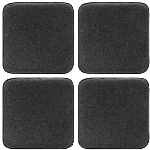 RACE LEAF Vierer-Set 40.5x40.5cm Memory Foam Slow Rebound Sitzkissen Indoor Household Sitzkissen wasserdichte Oberfläche, rutschfeste Unterseite Schwarz Grey