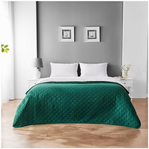 GC GAVENO CAVAILIA Pinsonic Gesteppte Tagesdecke, leichte Steppdecke, groß, für Sofa, Bett, Grün, 150 x 200 cm