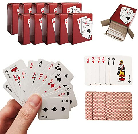 VOVCIG Mini Spielkarten Schürhaken 10 Deck Poker Karten Mini Poker 54 Karten Reise Spiel Poker Karten Spiel Poker für Teens Erwachsene Home Dekoration