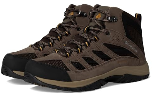 Columbia Crestwood Mid Wp, Scarponi da trekking ed escursionismo impermeabili a vita media Uomo, Cordovan Squash, 44.5 EU