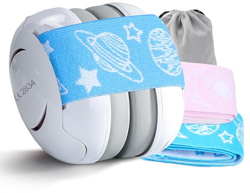 SuplutuX Cuffie Antirumore per Bambini e Neonati - Protezione Acustica fino ai 36 Mesi con 2 Fasce Morbide - Migliora il Sonno in Viaggio