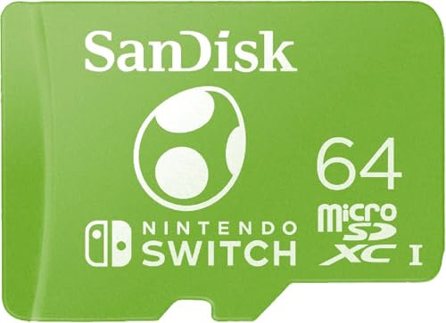 SanDisk microSDXC UHS-I Speicherkarte für Nintendo Switch Yoshi Edition 64 GB Twin-Pack (U3, Class 10, 100 MB/s Übertragung, mehr Platz für Spiele)