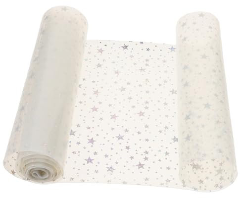 SEWOART 1 Rolle Transparenter Pvc-folie Mit Glitzerndem Sternenmuster Bastelstoff Für Heimwerker Und Kreative Projekte