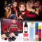Taricor Maquillaje Halloween Makeup, Kit Maquillaje Halloween Profesional, sangre falsa halloween maquillaje blanco y negro, Pinturas Corporales Para Cicatrices para Teatral Carnaval Fiesta Cosplay