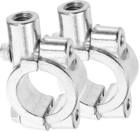 SEWOART 2stücke Motorbike Mirror Mount Aluminium Rückspiegelhalterung Silber Metall Klemme Kompatibel Mit Motorrad Und Elektrofahrrad Robuste Lenkerhalterung Für Verbesserte Nachtsicht Und