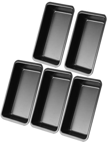 Cabilock Moules à Pain Rectangulaires Robuste Lot de 5 en Acier Carbone Noir Boîte à Toast Libération Rapide pour Pâtisserie et Cheesecake Cuisine