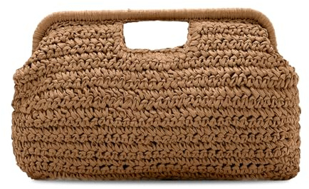 HomKuch Straw Clutch Purses for Women, Woven Summer Lightweight Straw Beach Bag Handbag for Beach Travel Holiday