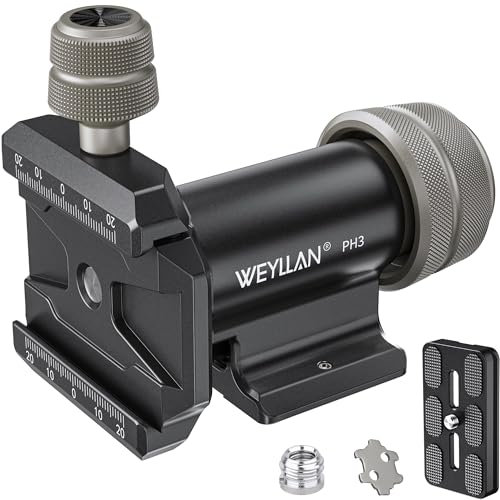 WEYLLAN PH3 Monopiede Gimbal Testa, Testa di Gimbal Monoode, CNC All Metal Side Inclinazione Testa con Piastra Arca Swiss Quick Release per Treppiede, Lenti Lunghe per Telefoto, Carico massimo 10 kg