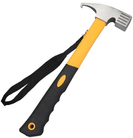 SynapSYA Claw Hammer Multi-functional Nail Hammer Camping Tent Canopy Hammer Sheep Horn Hammer(Yellow)