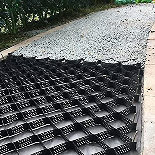 Stabilisateur de grille de gravier pour chemin de 10 m, base géogrille pour abri de jardin, allées, grilles de contrôle de la boue pour anti-déformation et stabilité du sol en nid d'abeille