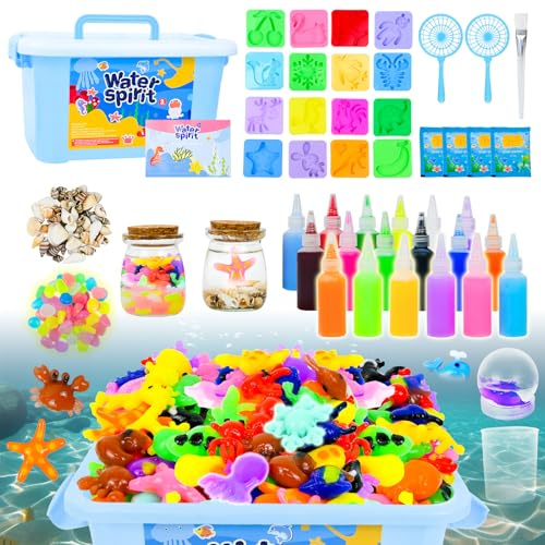 Joellfuner Magic Water Elf, DIY 3D Magischer Wasserelfe, Handgemachtes Aqua Fairy Creature Nachleuchtend mit 16 Formen und 18 Farben, Kinder Aqua Gelz Kreativ Set Geschenk für Jungen Mädchen ab 3+