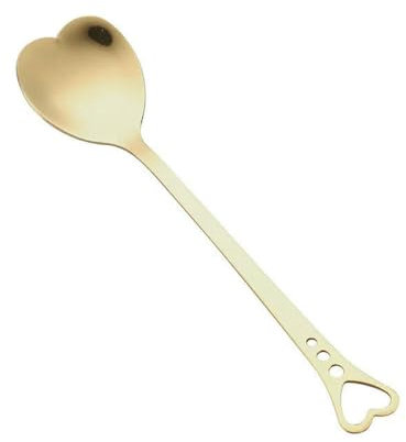 QXWD 30pcs Heart Shaped Stainless Steel Teaspoons Coffee Spoon