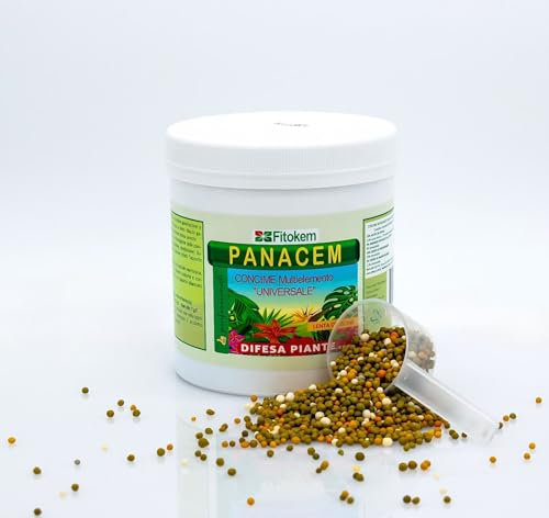 FITOKEM - PANACEM Concime Granulare Lenta Cessione a Base di Macroelementi (500 gr) Concime Universale Granulare Inorganico, Fertilizzante Piante Verdi, Prato, Agrumi, Alberi da Frutto, Orto, Fiori