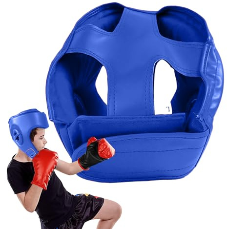 Copricapo per uomini da boxe, protezione per la testa da combattimento, per kickboxing, regolabile, protezione per il viso e le orecchie, per adulti, wrestling, marziali, bjj, karate