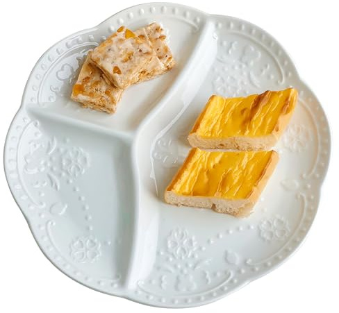 QUSHEJIAND Geprägte Keramikteller, 22,9 cm, bariatrische Teller zur Portionskontrolle, für Pasta/Salat/Dessertteller, Geschirr, Essteller