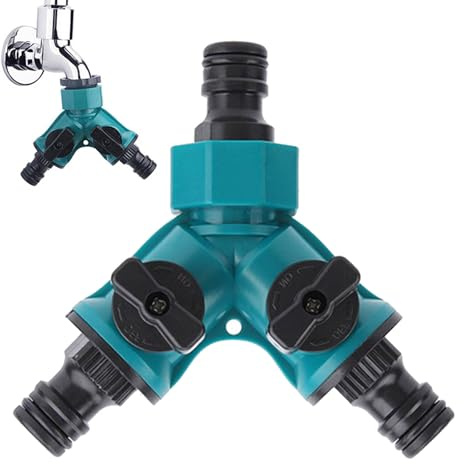 Répartiteur De Tuyau 2 Voies, 1pièce Distributeur D'eau Pour Tuyau D'arrosage, Raccord Tuyaus D'arrosage En Forme De Y, Avec Vannes Marche/arrêt Individuelles, Pour Jardinage, Production Agricole