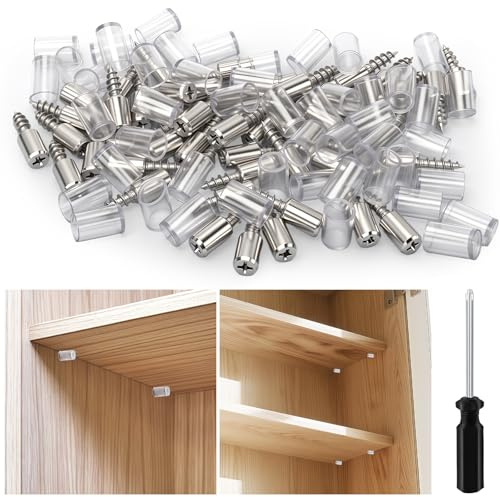 30 Stück Regalbodenträger Set mit Schraubendreher – Selbstschneidende Regalbodenhalter aus Metall Vernickelt mit Gummischutz, Stabil und Kratzfest für Schrank und Regal