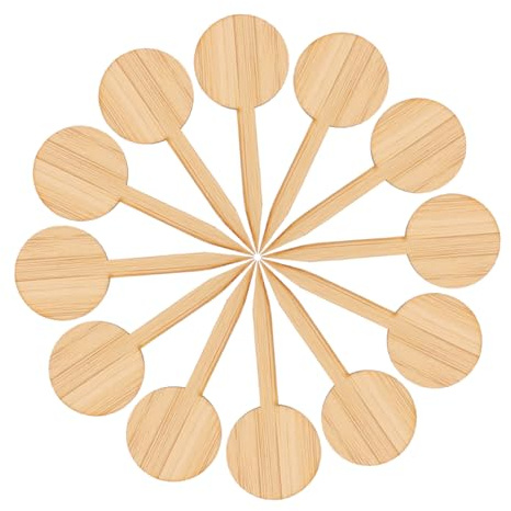 WEKADRIN 20 Pezzi Etichette Piante in Bamboo Naturale Mini Marcatori Spessi Forma T per e Segnapiante Resistenti Facili da Inserire per Piantine e Bonsai