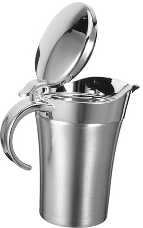 VALICLUD Saucière Inox Double Paroi Cruche Thermique pour Sauce Steak Robuste et Ergonomique pour Usage Professionnel et Domestique