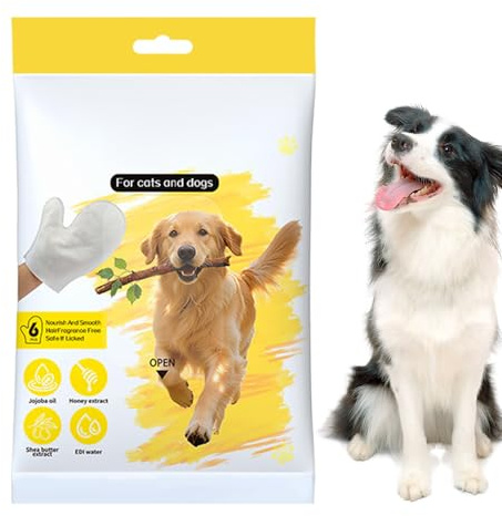 Guantes de Limpieza para Perros con Toallitas | 6 Piezas Hidratantes Y Nutritivas De Suministros De Aseo De Gatos,Guantes De Limpieza Para Mascotas - Para Cuerpo, Trasero, Patas, Pelaje Y Cuidado De L