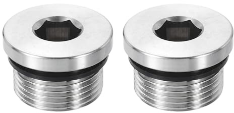 QUARKZMAN 2 Stück 304 Edelstahl Rohrstopfen Fitting G3/4 Außengewinde Innensechskant Kopf Kappe Sechskant Kopf Stopfen Fittings Mit Dichtring Für Luft Wasser Öl Gas Rohr