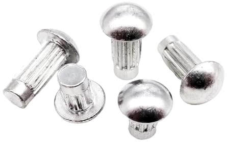 Remaches sólidos Remaches macizos, 100 unidades, aluminio GB827, cabeza redonda de botón, vástago moleteado, M2-M4, 3-10 mm(5mm,M2)