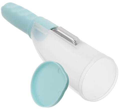 MOLUCKFU Pelapatate Portatile in Acciaio Inox con Scatola Portaoggetti Sbucciatore Ergonomico per Frutta e Verdura Utensile Cucina Versatile per Uso Domestico e All’Aperto