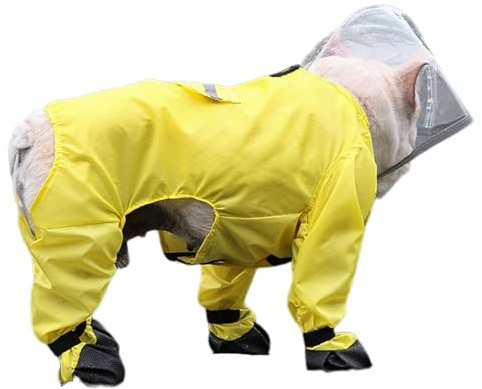 Regnrock för hund, Regnrock för hund, Pet Poncho Vattentät Reflex, Genomskinlig vindtät hundregnjacka heltäckande hundjacka dagliga promenader och vandringar utomhus