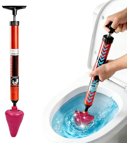 Sbloccante per WC, potente testa di rimbalzo con manico comodo, stantuffo ad alta pressione, per casa, lavanderia, appartamento, garage, dormitorio, ufficio, lavello tubo di scarico