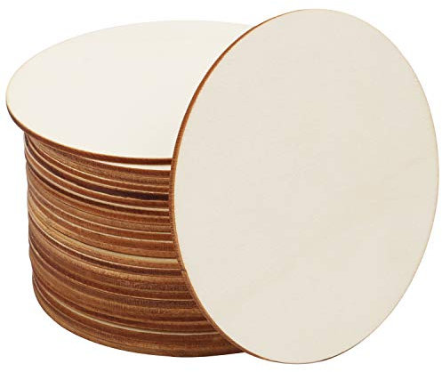 Belle Vous Runde Holzscheiben Unbehandelt (25 Stk) – 10cm & 2mm Dick - Holz Baumstamm Scheiben Natur, Holzplatten Rund Blanko als Dekoration, Untersetzer, zum Basteln, Aufhängen