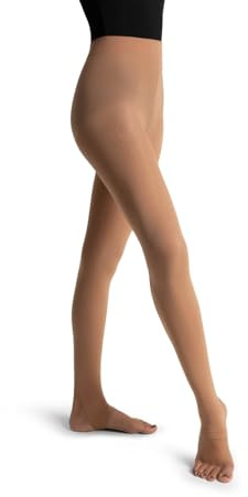 Capezio Womens Ultra Soft Self Knit Waistband Stirrup Tight, Light Tan, Large US