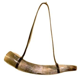 Hirschlocker Rufhorn Blashorn, 50 cm Lang, Hell Braun