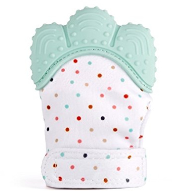 Funky Planet Beißhandschuh für Babys ab 0 Jahren - Beißhandschuh Baby Teething Toy - Raschelnder & Beruhigender Zahnhandschuh für Zahnungshilfe aus Lebensmittelechtem Silikon