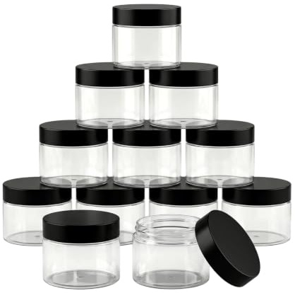 30 g 30 ml rechargeables Plastique Rond clair bocaux avec bouchon à visser Couvercle vide Cosmétique bocaux Lot) conteneurs pour fard à paupières de maquillage ongles Poudre faite à la main