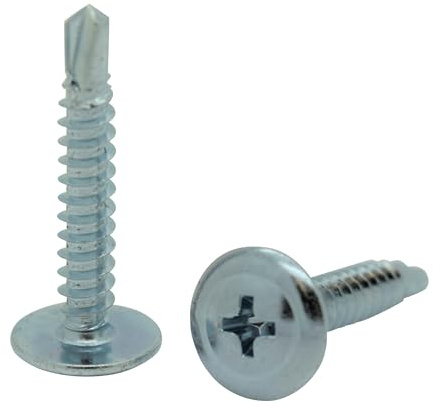 300 Qty #8 x 1 Zinc Wafer Modified Truss Head TEK Self Drilling Sheet Metal Screws (BCP136)