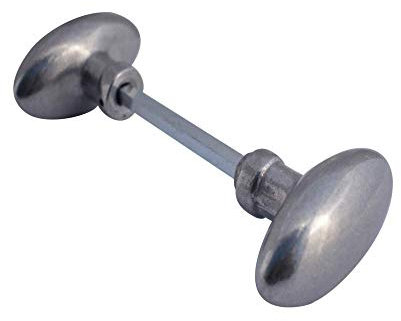 Quincadeco Bouton double ovale aluminium naturel vernis