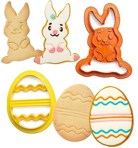 DECORA 0255060 Bunny and Decorated Egg Plastic Cookie Cutters Set of 2