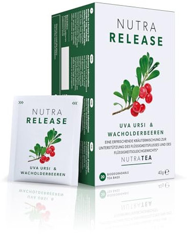 Nutra Tea NUTRARELEASE, Blasen und Nierentee für natürliche Entwässerung, Harntee ideal bei Blasenentzündung, Blasentee, 40 wiederverwendbare Teebeutel, Krätuertee mit Bärentraube & Brennnessel