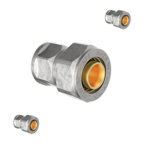 KIRCHHOFF | MSVR Rohr | 3er Set | Klemmringverschraubung 16 mm x 1/2 | Aluverbundrohr | für Heizung | Fußbodenheizung | DVGW zertifiziert | Trinkwasser geeignet | Made in Europe | 3 Stück
