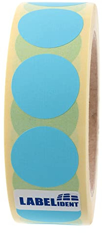 Markierungspunkte blau - Ø 30 mm - 1.000 bunte Klebepunkte auf 1 Rolle(n), 40 mm Kern, Papier, Inventuretiketten selbstklebend