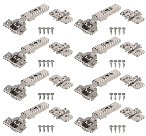 Blum Lot de 8 charnières à fermeture amortie à 110 degrés - Kit d'application sans cadre à recouvrement complet
