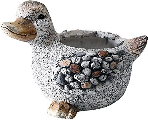 LSHAOBO Duck Cute Flower Pot, Creative Outdoor Duck Statue Garden Animal Decorations Patio Succulent Planter Ornaments