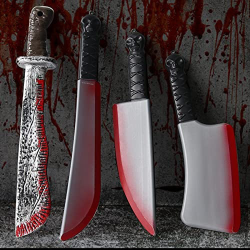 VIPNAJI Halloween Coltello sanguinoso, Lunghezza 33-43 cm,Coltello Finto per Halloween Accessorio,Accessorio per Feste, Costume da Halloween con Coltello sanguinoso Giocattolo per Arma di Plastica