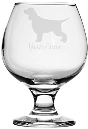 Personalised English Springer Spaniel Engraved Brandy Snifter Glass, Dog Gift for Women, Gift for Men