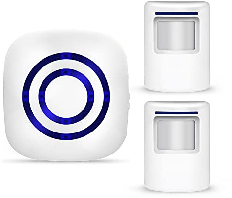 Maizoon Capteur de Mouvement Humain Alarme de Sécurité Sans Fil Accueil DoorBell Antivol de Protection de Sécurité avec 2 Récepteur Plug et 1 Détecteur PIR