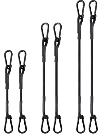 86,2 kg Schwerer, robuster Karabiner-Spanngurt, 45,7 cm, 61 cm, 91,4 cm, Bungee-Seile, Verschiedene Größen mit verbesserten Karabinerhaken, 6 Stück UV-beständige Bungee-Gurte für Zelte, Fracht, Kajak